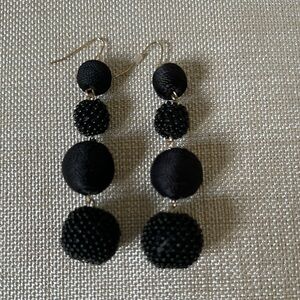 Elegant Black Beaded Earrings